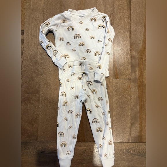 Petit Lem White and Brown Rainbow Pyjama - Picture 1 of 3